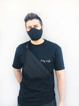 waterproof-black-belt-bag-sling-bag-urban-zipper-pocket-chest-bag-webbing-strap-minimalist-black-bag