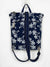 Navy Blue PalmTree Backpack, Womens Slim rucksack, designer summer bag, Beach Backpack, printed design