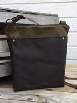 Brown and Toffee Waxed Canvas Cross Body Bag, Vegan Purse | Aris Bags