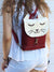 Burgundy Vanilla Cat Backpack, Personalized Cross Body Bag | Aris Bags