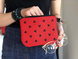 Red Black Customizable Mickey Backpack and Purse
