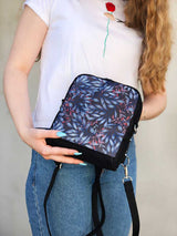 vegan designer womens backpack, round style boho festival shoulder bag