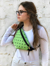 Green Womens Fanny Pack, Waterproof Cordura Designer Fanny Pack for Women, Unisex Designer Sling Bag with Zipper Pocket - Aris Bags
