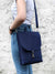 Navy Blue Slim Backpack, Women's Cross Body Bag-6