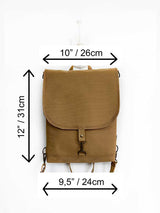 Mustard Brown Slim Designer Backpack, Waterproof Women's Flap Rucksack