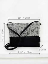 Bind Runes Crossbody Bag, Large Handbag Bag, Vegan Shoulder Bag, Casual Cross body bag, Gift for wife, Gift for friend, Holiday gift for her