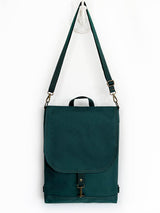 Teal Green Slim Designer Backpack, Waterproof Women's Flap Rucksack