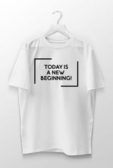 custom motivational text printed white unisex cotton tshirt, short sleeve long cozy white tshirt with motivational phrase vinyl transfered on it