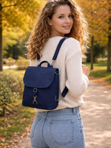 Custom Minimal Backpack Purse – Elegant Small Flap Backpack with Adjustable Straps & Multiple Colors