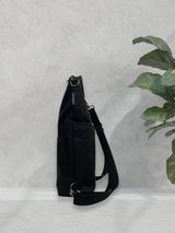 Black Messenger Tote Backpack with Luggage Sleeve