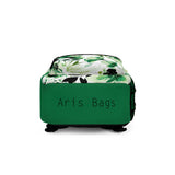 Green Leaves School Backpack, Rucksack for Plant Lovers, College Bag