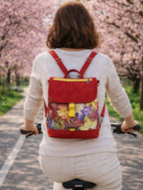 Customizable Backpack & Small Crossbody Bag for Women – Red Backpack