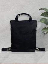 Black Messenger Tote Backpack with Luggage Sleeve