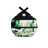 Green Leaves School Backpack, Rucksack for Plant Lovers, College Bag