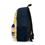 Customizable Navy Sunshine Backpack, Floral School Rucksack