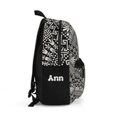 Personalized School Backpack, Black Mandala Rucksack
