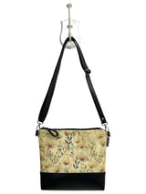 Women Vegan Leather Floral Crossbody Bag - Women Zippered Purse