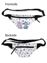 Cute Stitch & Angel Fanny Pack with Hearts – Adjustable Strap & Mini Wallet