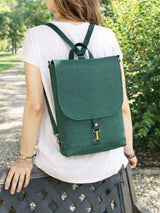 Emerald Green Vegan Convertible Backpack
