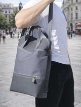 Grey Traveller Waterproof Backpack, Vegan Cross Body Bag | Aris Bags