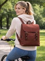 Customizable Rust Brown Women's Cross Body Backpack
