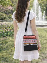 Red Aztec Cross Body Bag Bohemian Pouch | Aris Bags