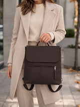 Minimal Brown Women's Backpack, Weekend Work Crossbody Bag
