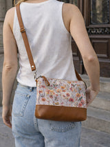 Eco Vegan Leather Floral Crossbody Bag for Women