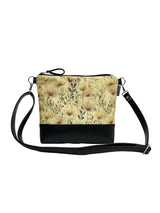 Women Vegan Leather Floral Crossbody Bag - Women Zippered Purse