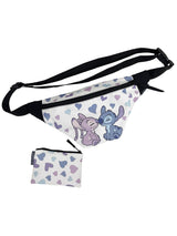 Cute Stitch & Angel Fanny Pack with Hearts – Adjustable Strap & Mini Wallet