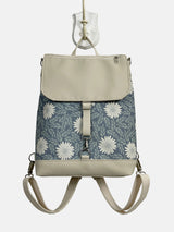 Custom Daisy Vegan Leather Backpack – Floral Backpack with Adjustable Colors & Sizes | Eco Friendly Bag