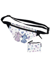 Cute Stitch & Angel Fanny Pack with Hearts – Adjustable Strap & Mini Wallet