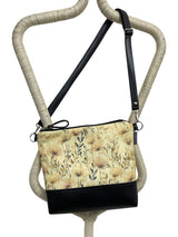Women Vegan Leather Floral Crossbody Bag - Women Zippered Purse
