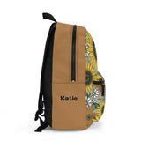 Personalized Sunflower College Backpack, Back to School Padded Backpack