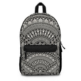 Personalized School Backpack, Black Mandala Rucksack