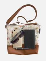 Eco Vegan Leather Floral Crossbody Bag for Women