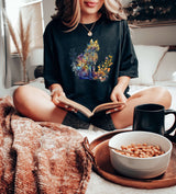 Unisex Cat Watercolor T-Shirt, Cat Mom Tee Shirt - Black