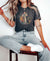 Floral Cat Mama T-Shirt, Watercolor Cat Mom Tee - Heather Dark Grey