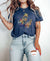 Unisex Cat Watercolor T-Shirt, Cat Mom Tee Shirt - Heather NAvy