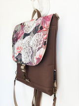 Slim Convertible Backpack & Crossbody Bag – Hydrangea Boho Print
