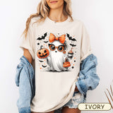 Natural Comfort Colors 1717 T-Shirt with the graphic of a Halloween Ghost