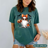 Mama Ghost Halloween Shirt, Girly Fall Ghost Shirt, Retro cure Halloween Ghost sunglasses and make up girl ghost Tee