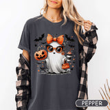 Mama Ghost Halloween Shirt, Girly Fall Ghost Shirt, Retro cure Halloween Ghost sunglasses and make up girl ghost Tee