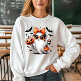 Mama Ghost Halloween Shirt, Girly Fall Ghost Shirt, Retro cure Halloween Ghost sunglasses and make up girl ghost Tee