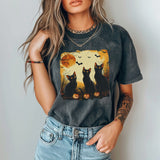 Black Cat Watercolor Halloween Shirt Pepper Comfort Colors