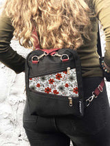 Slim Floral Convertible Backpack & Crossbody – Custom for Women