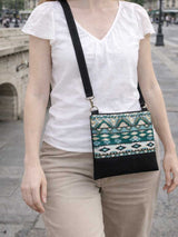 Turquoise Aztec Cross Body Bag Bohemian Pouch | Aris Bags