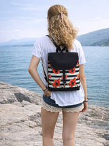 Bohemian Poppied Waterproof Backpack Cross Body Bag | Aris Bags