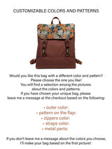 Unique flower pattern backpack, multifunctional top handle travel school bag