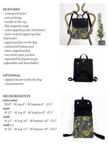 Black Green Leaves Waterproof - Custom sizes and colors